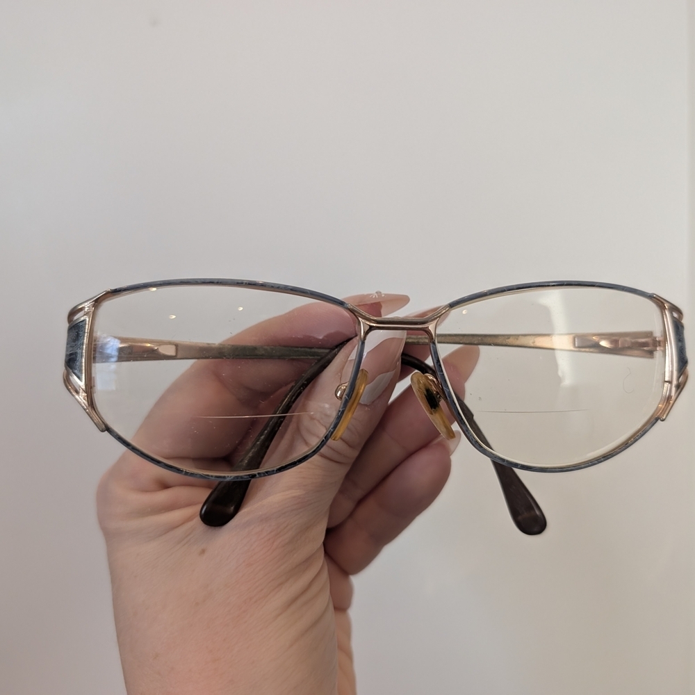 Vintage Gold and Blue Women's Glasses
